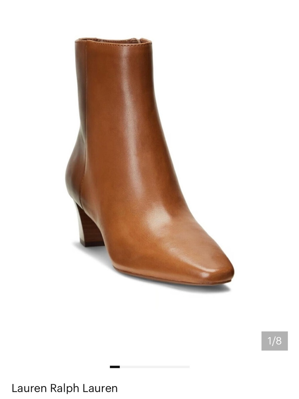 Ralph Lauren Brown Leather Ankle Boots - Women's Fashion Booties